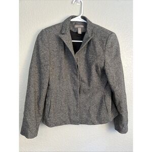 Valerie Stevens Blazer Jacket 3 Button Herringbone Wool Silk Blend Size 6 Petite